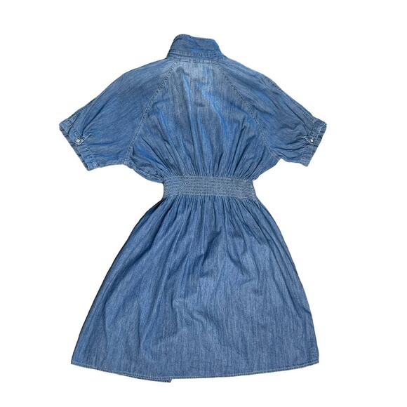 Given Kale DENIM JEAN DRESS Womens Sz LG Western Button Down Stretch Waist - Picture 3 of 8